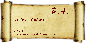Patócs Amábel névjegykártya